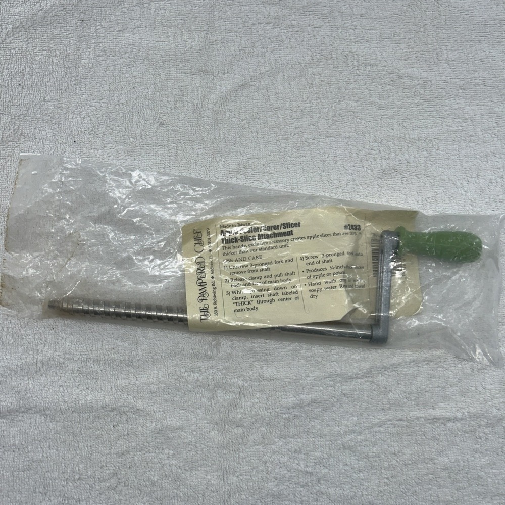 Vintage Pampered Chef Apple Peeler Corer Slicer Thick Slice Attachment #2433